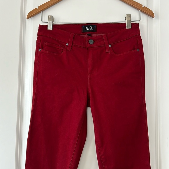 PAIGE Verdugo Ankle Jeans in Maroon Rose (Red) Sz 26 with MEASUREMENTS! - Picture 4 of 14